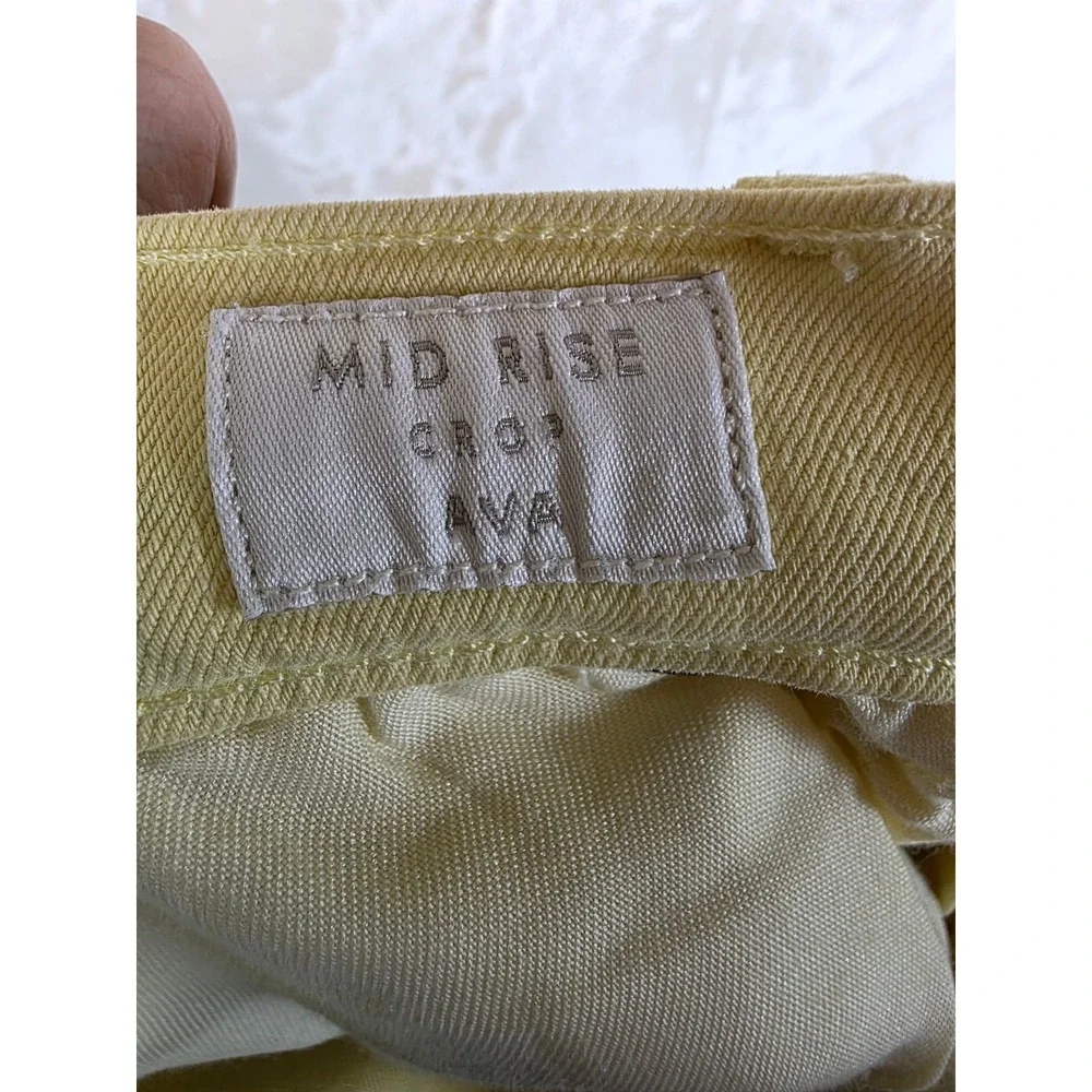 Lucky Brand Ava Crop Jeans‎ Yellow Mid Rise Size 12 31 7WP10518 Womens Denim